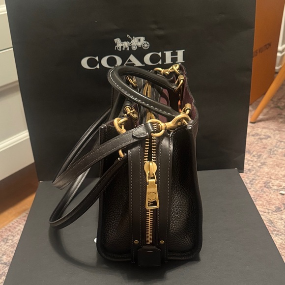 Coach Black Shoulder Bag with Gold Accents - Picture 3 of 12